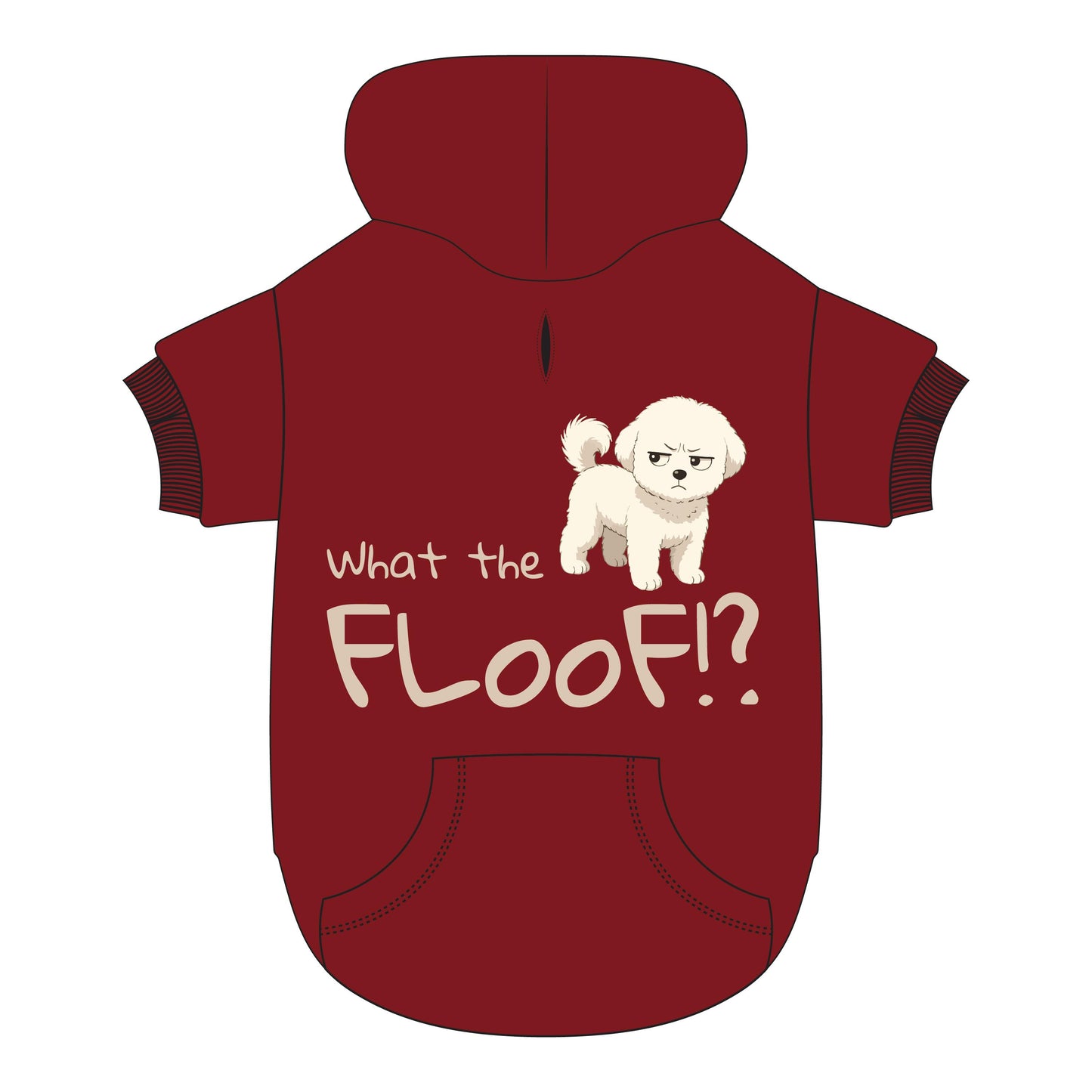 What the Floof?! Dog Hoodie – Grumpy Dog Edition
